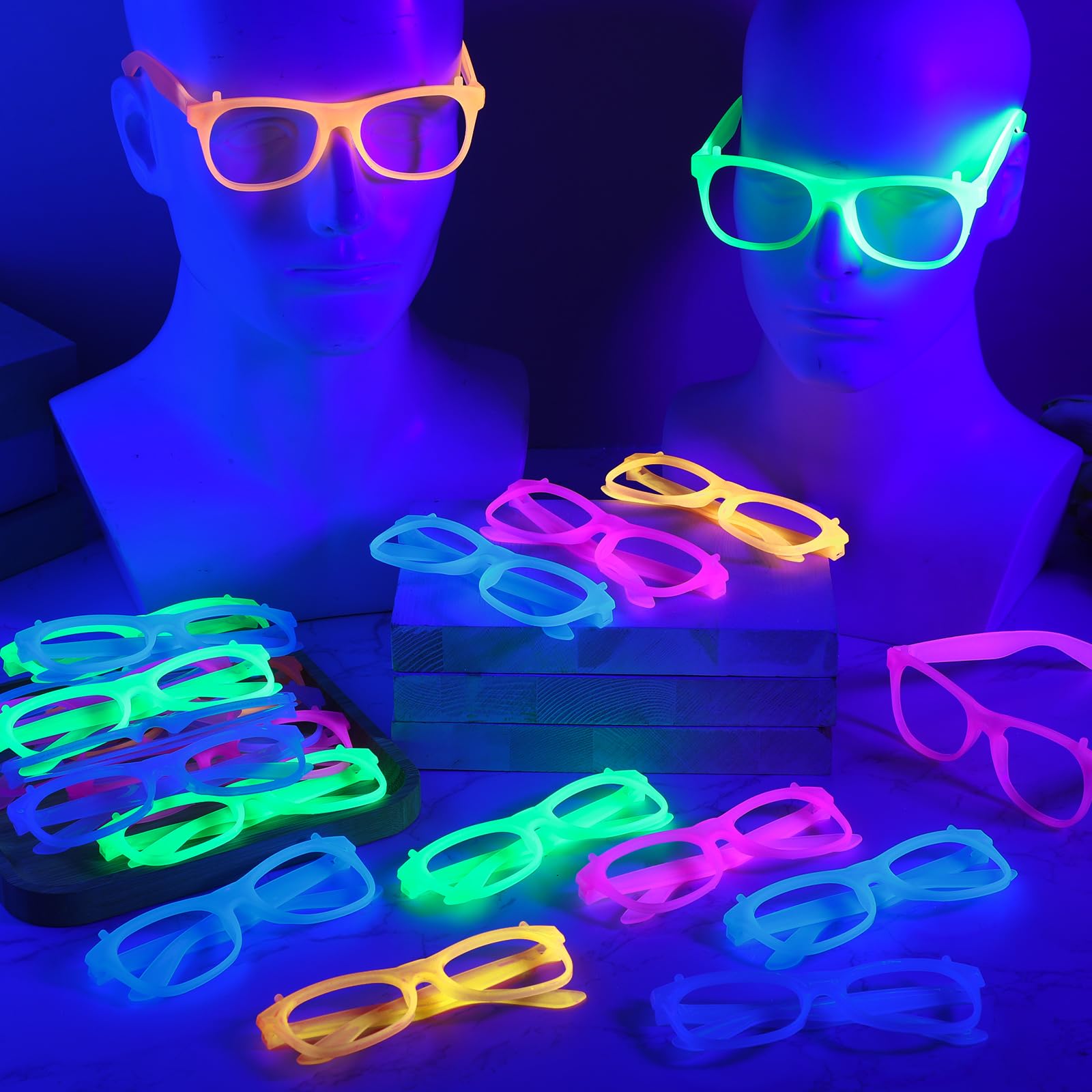 2/24pcs Glow-in-the-Dark Neon  - đánh giá và giá Glow In The Dark Party Glasses